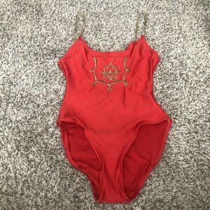 Cideon Oberson women's one piece swim suit pocket size 10  thin spaghetti straps